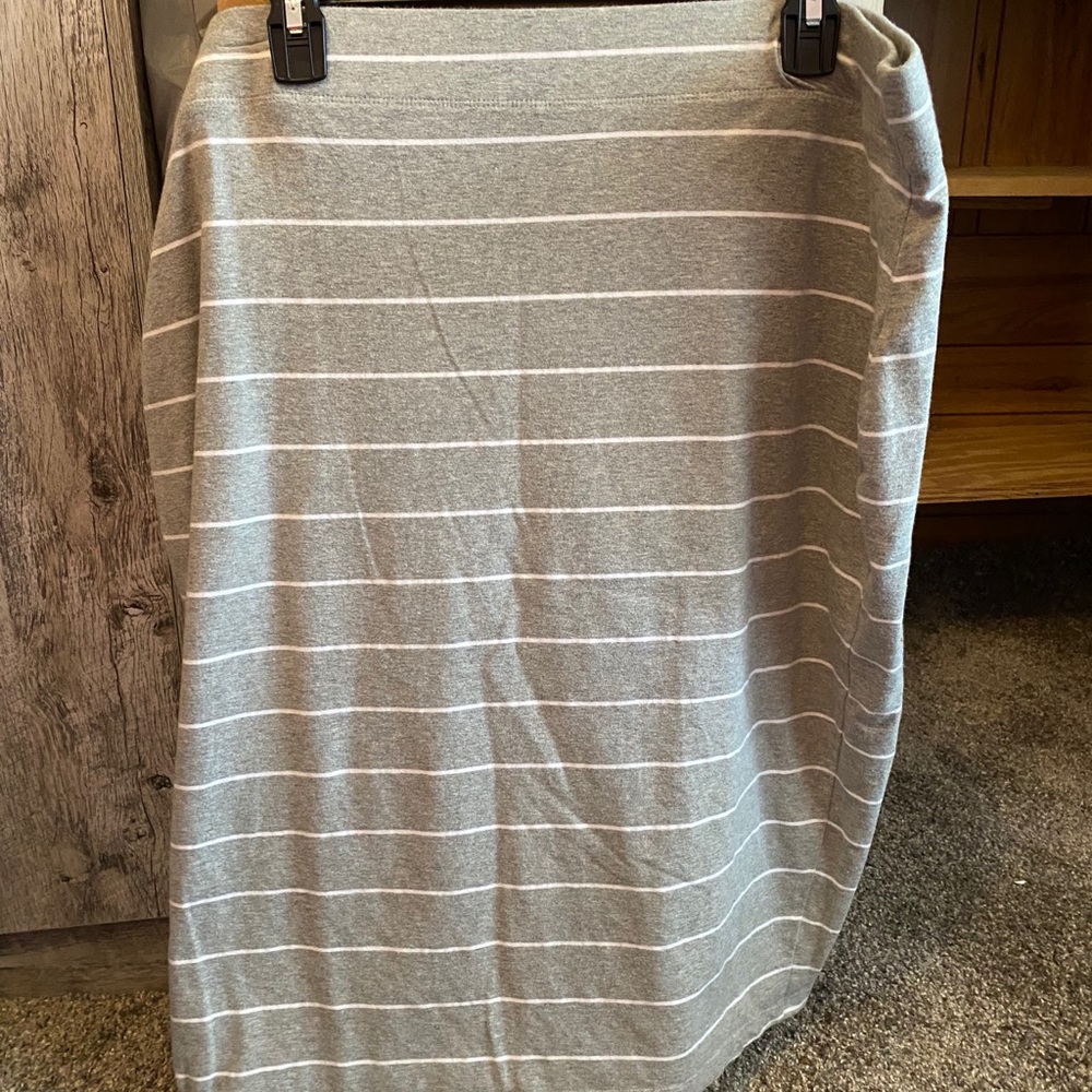 Gray and White Stripped Skirt